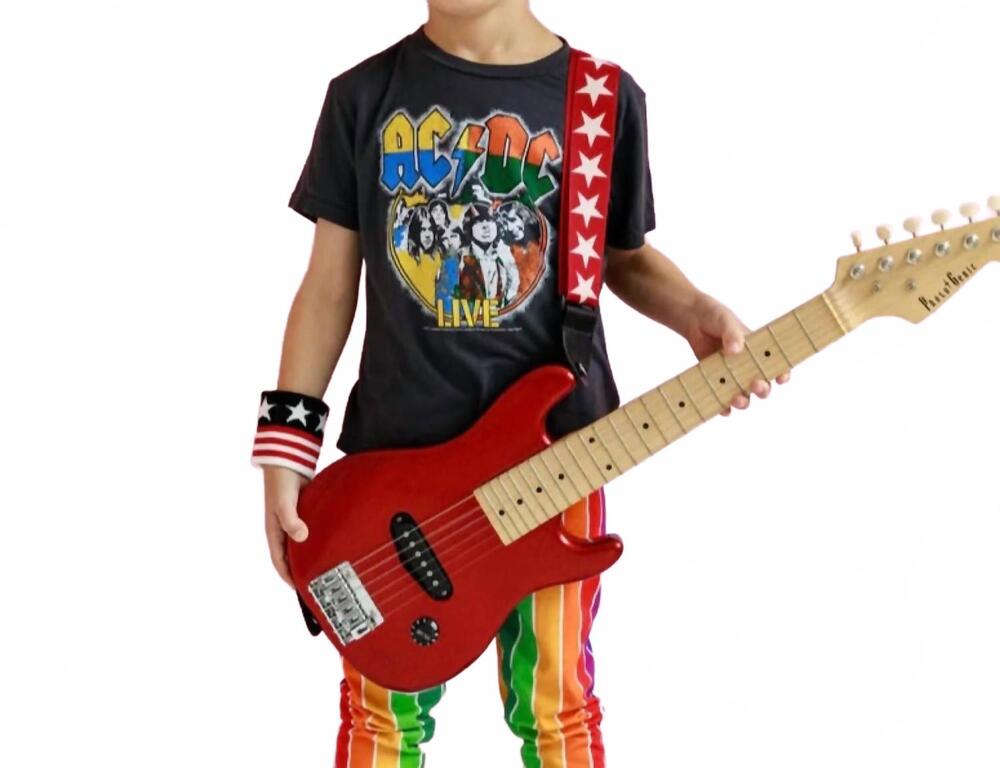 NEW ROWDY SPROUT kid's acdc tee in gray